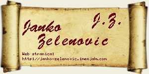 Janko Zelenović vizit kartica